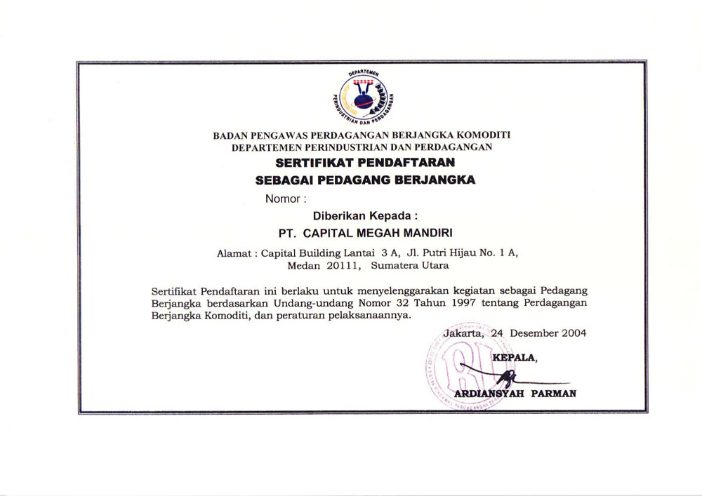 Sertifikasi BAPPEBTI